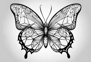Geometric butterfly tattoo idea