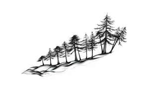 Full are sleeve that starts with trees on the forearm tattoo idea