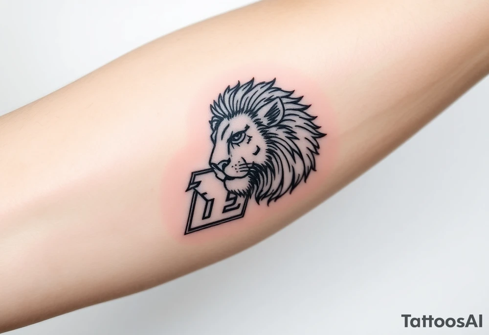 Fancy style "leo" start constilation birth
 sign lion tattoo idea