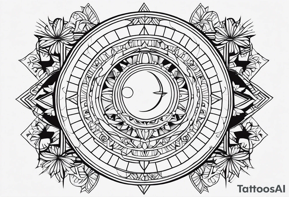 Sol e lua tattoo idea