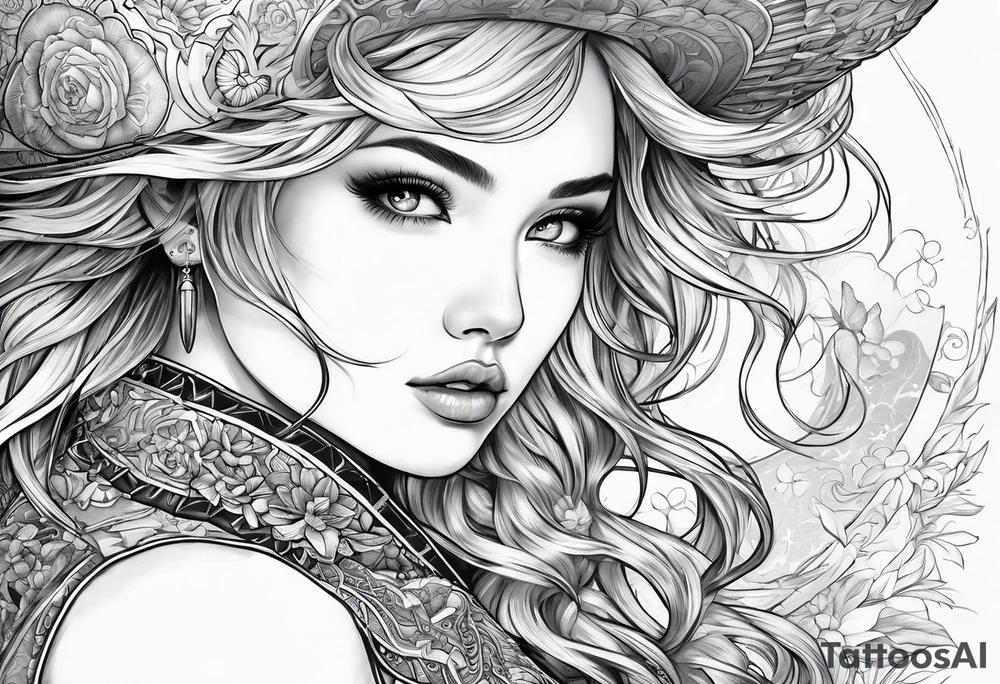 Most beautiful petite golden haired girl getting beamed down to earth from the mother ship tattoo idea