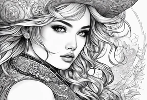 Most beautiful petite golden haired girl getting beamed down to earth from the mother ship tattoo idea