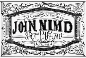 Simple line work tattoo representing John 3:30 “He must increase, but I must decrease.” Incorporate the text “HMIBIMD” tattoo idea
