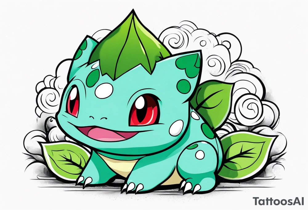 Bulbasaur in Ken Sugimori artstype tattoo idea