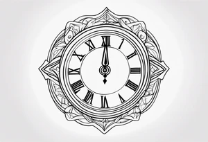 digital time style numbers 77:77 tattoo idea