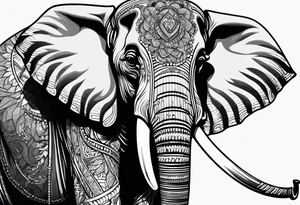 elephant smoking cigarette tattoo idea