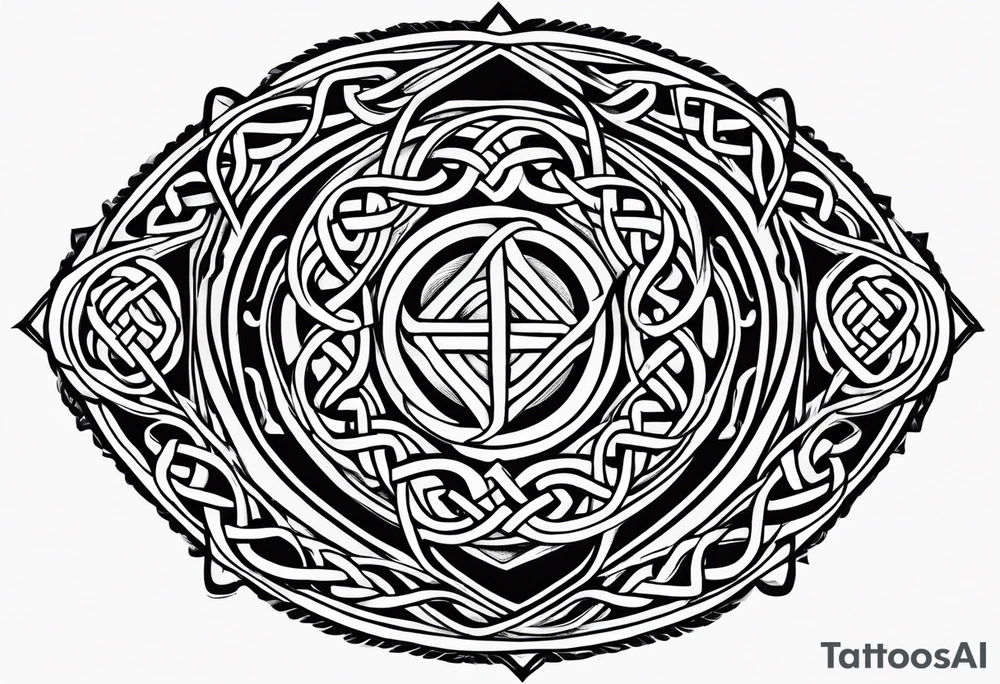 Scottish Munro emblem with Celtic knots around it tattoo idea Scottish Munro emblem with Celtic knots around it tattoo idea