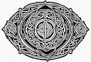 Scottish Munro emblem with Celtic knots around it tattoo idea
