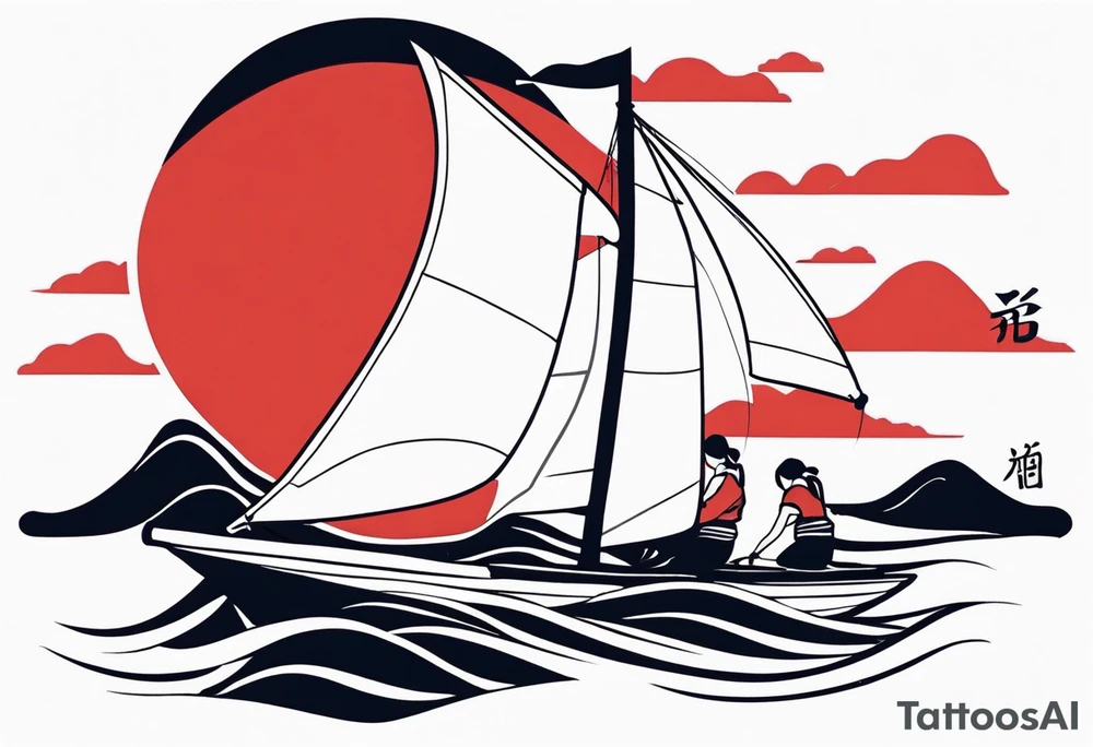Japan sailing women tattoo idea