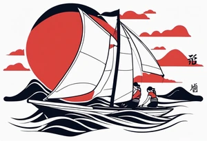 Japan sailing women tattoo idea