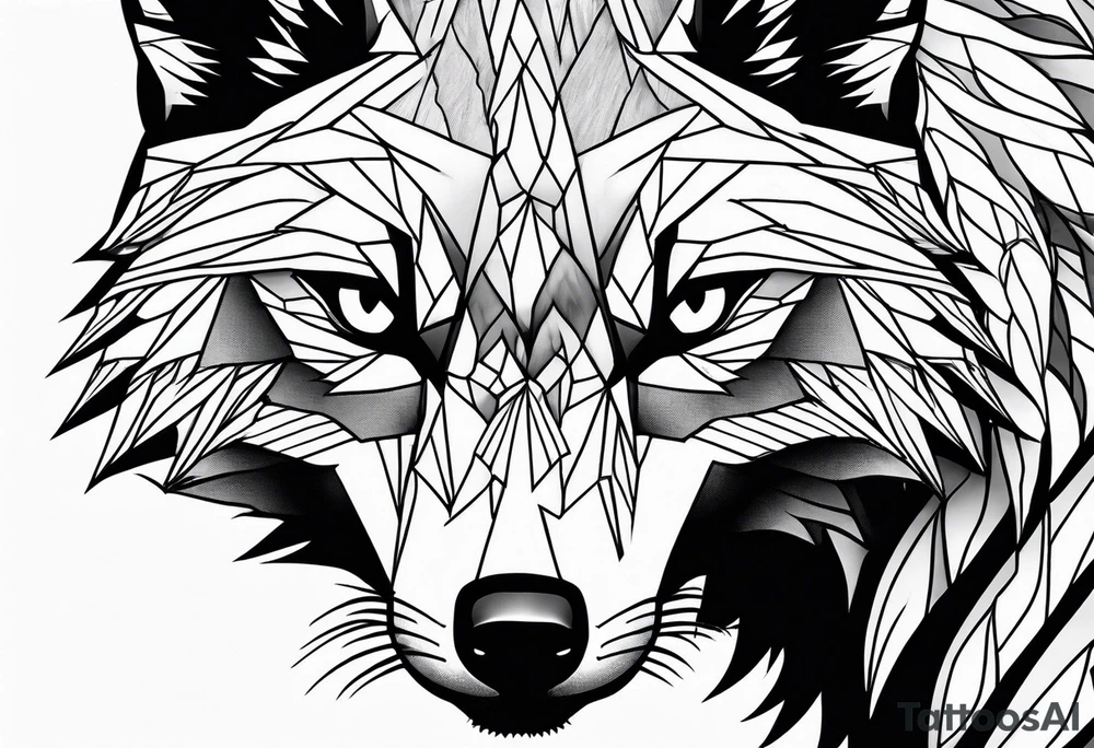 Mountains, wolf eyes underneath tattoo idea
