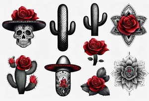 masonic
Mexican hat
red rose
day of dead
cactus tattoo idea