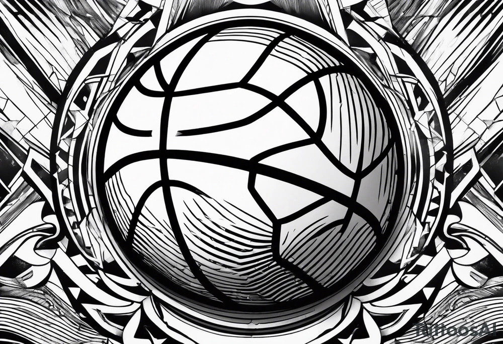 Quiero un balon de basketball con un fondo de resplandor tattoo idea