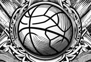 Quiero un balon de basketball con un fondo de resplandor tattoo idea