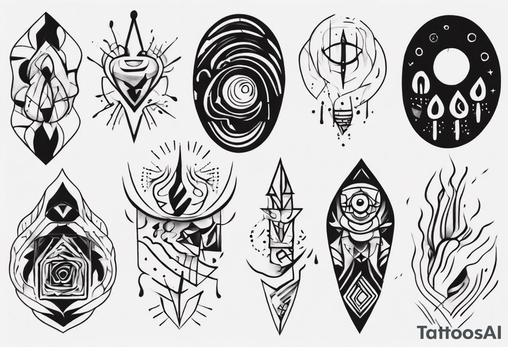 abstract tattoo on the hand tattoo idea