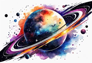 Meteor orbit galaxy tattoo idea