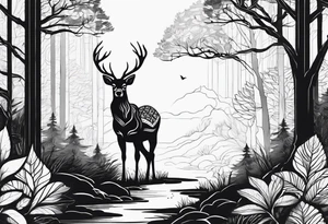 Abstract Deer in forest. Tattoo should be on forearm tattoo idea