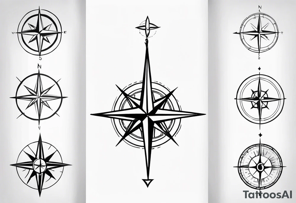 Tattoo along spine Compass 
Long tattoo idea