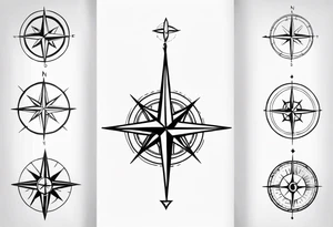 Tattoo along spine Compass 
Long tattoo idea