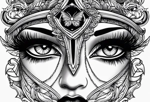 Themis eyes covered with cloth tattoo idea