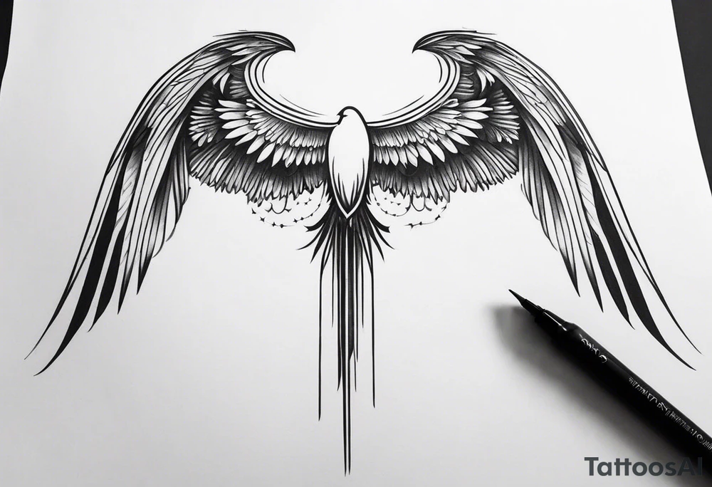 wings tattoo in leg for men like flying tattoo idea