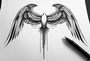 wings tattoo in leg for men like flying tattoo idea