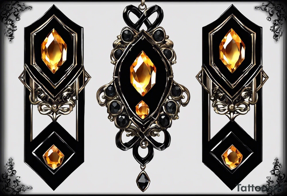 want to make it more personal while connecting it with the piece I already have on my inner forearm. I’m looking for something with a dark, gothic, cyber-sigilism vibe, like the styles in the pics. The main focus would be two stones—Topaz and Onyx—representing my pets. Topaz being the name of my cat, and Onyx my dog. Rather than going with something obvious like paw prints, I want the stones to feel abstract but still hold deep meaning. The design should be detailed and intricate, with some symbolism tied back to my pets maybe something subtle, like shapes or sigils worked into the design that referenced them in some manner.
I’m thinking a black-ink piece with a bold, sharp look, blending that gothic and tribal style I like. And maybe some color shading on the actual stones themselves. It needs to flow into my current tattoo and create a seamless sleeve as I keep building it. would ultimately like a stone tattoo circled around Topaz and Onyx, but also keeping the theme of my current tattoo. Want the sleeve to end right at the wrist where the quote ends, and as high as the spider does. cyber sigil should be the main theme tattoo idea