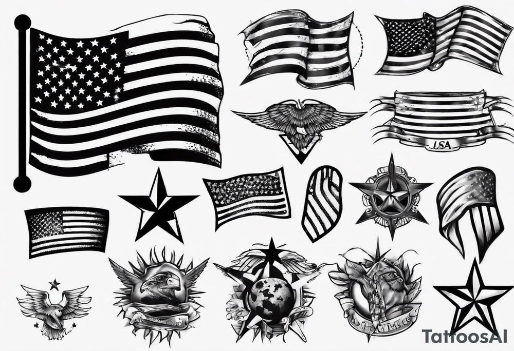 USA flag tattoo idea