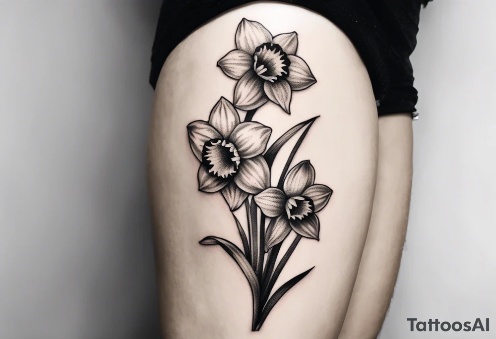 Daffodil birth flower chain tattoo idea
