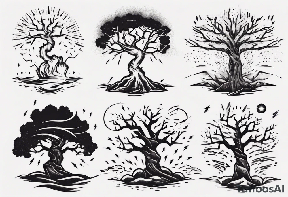 lightning tree tattoo idea