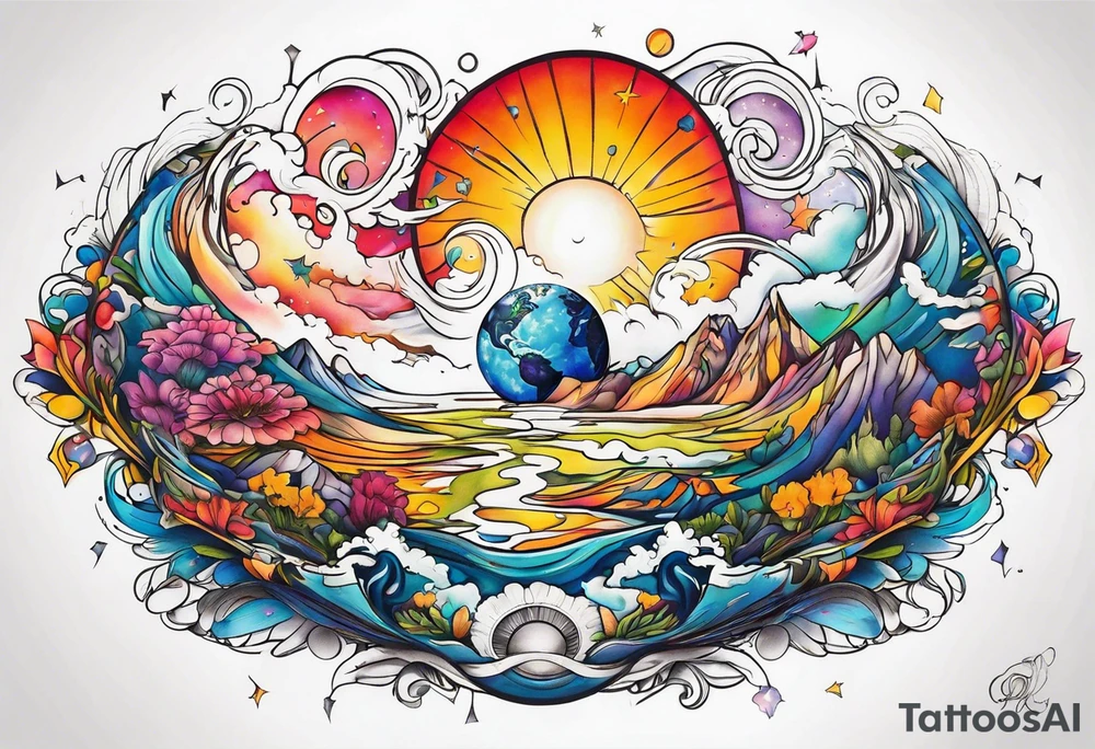 The Earth spinning tattoo idea