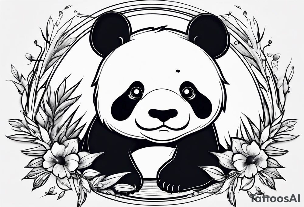 a fat cute panda tattoo idea