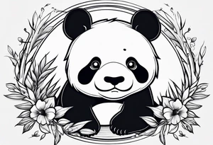 a fat cute panda tattoo idea