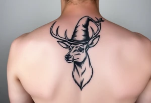 Deer wearing a magic hat tattoo idea
