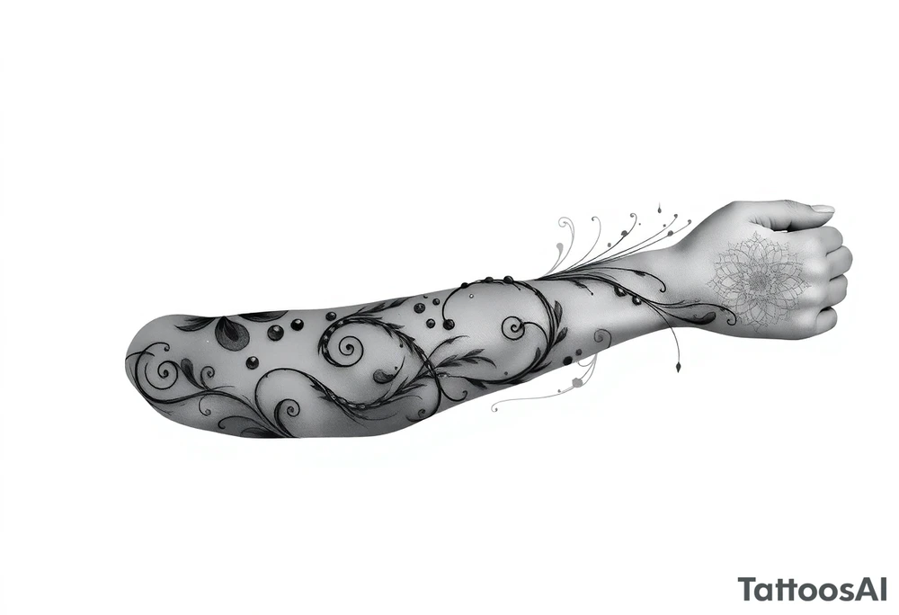Smokey astral Celestial flowing swirling designs tattoo idea
