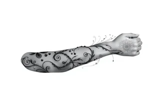 Smokey astral Celestial flowing swirling designs tattoo idea