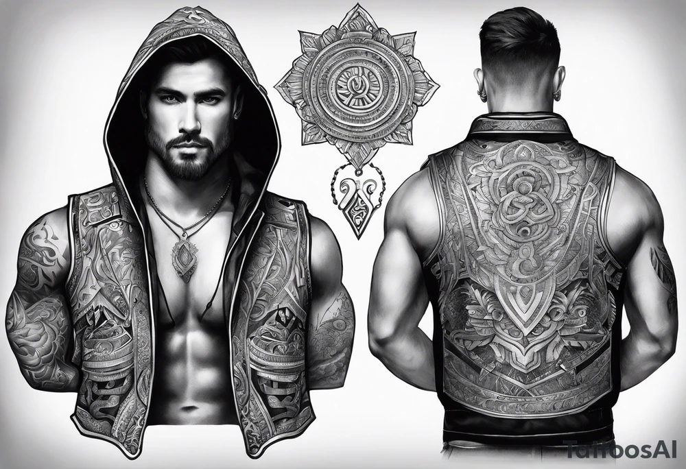 tattoo drawing ancient vest tattoo idea