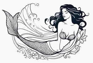 create a sketch of a minimalist mermaid tattoo tattoo idea