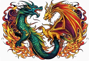 dragon and phoenix tattoo tattoo idea