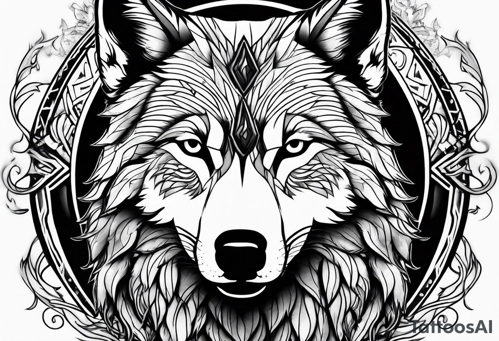 howling wolf tattoo idea