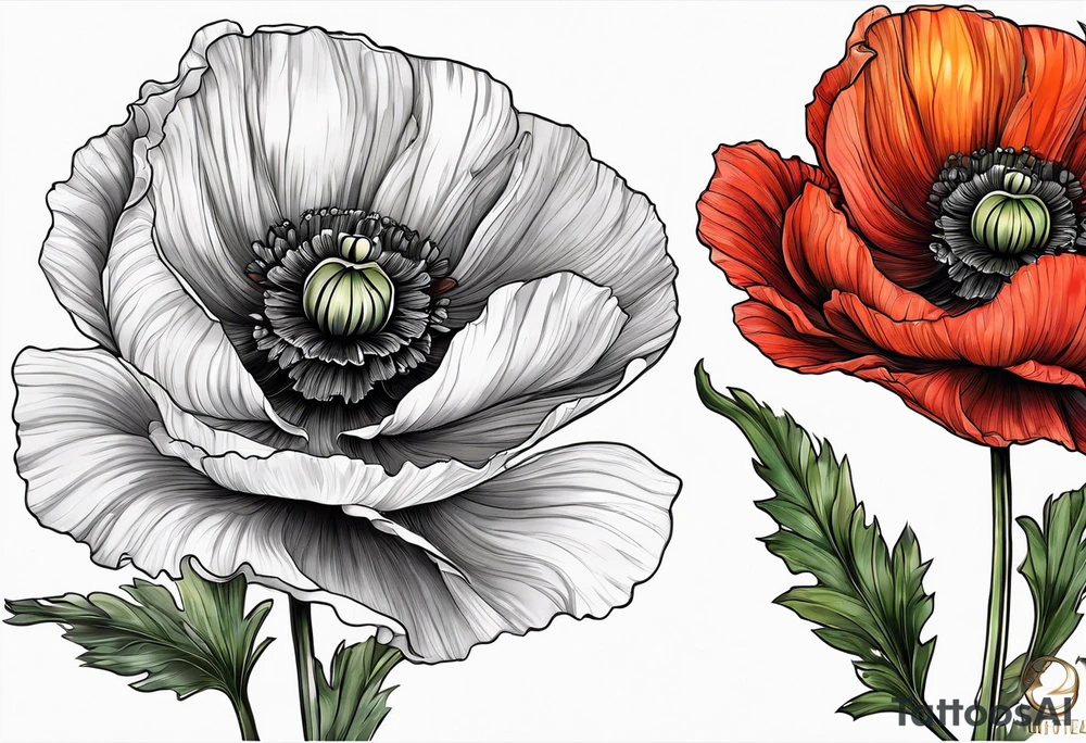 poppy design tattoo idea