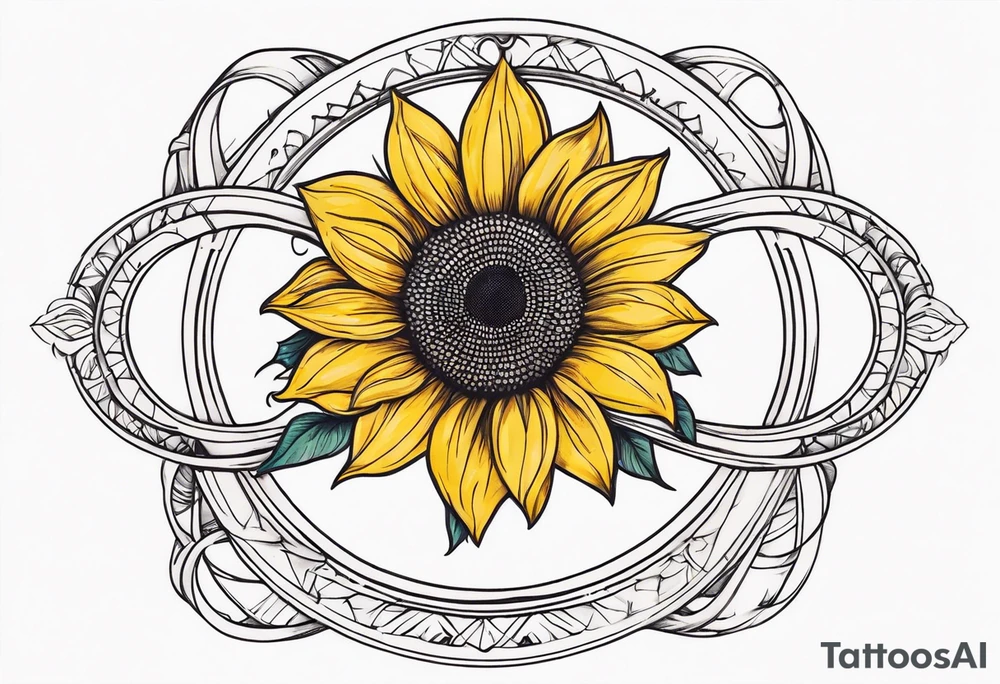infinity symbol with sunflower tattoo idea