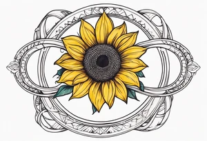 infinity symbol with sunflower tattoo idea
