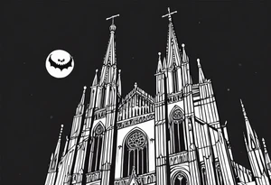 jack skellington on the spire of the Milan cathedral tattoo idea