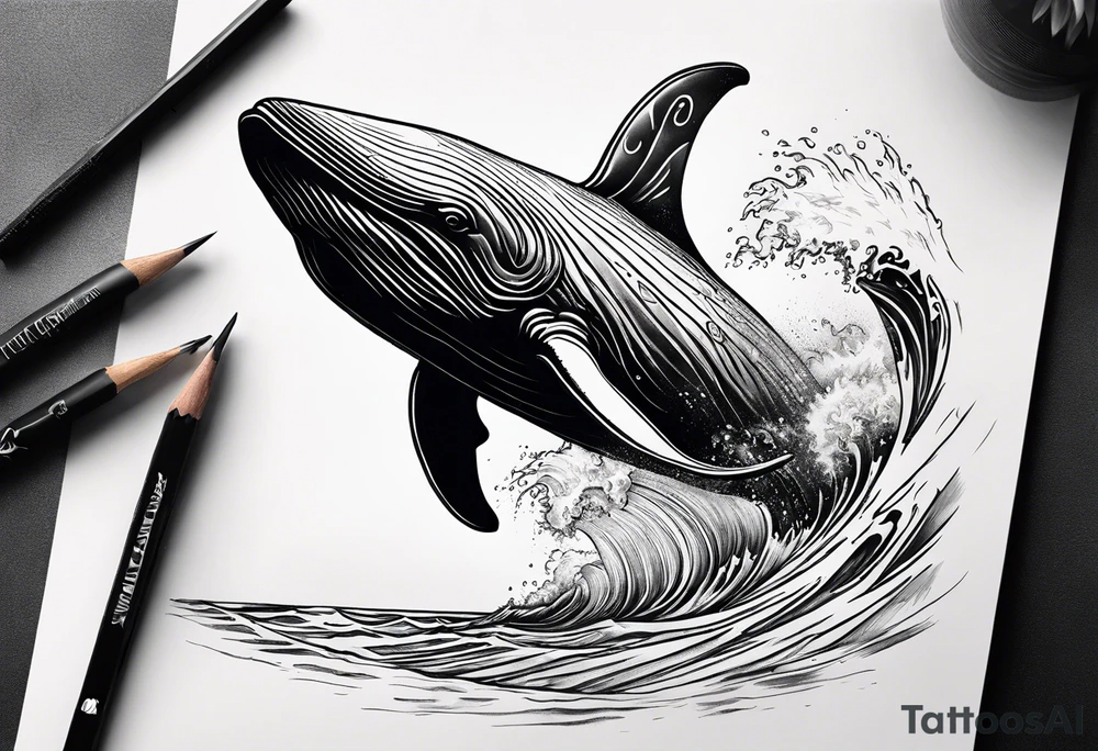 Breaching whale Maui tattoo idea