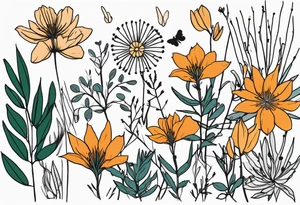 Pilbara region native plants and flowers, Kimberley region native plants and flowers less detail tattoo idea