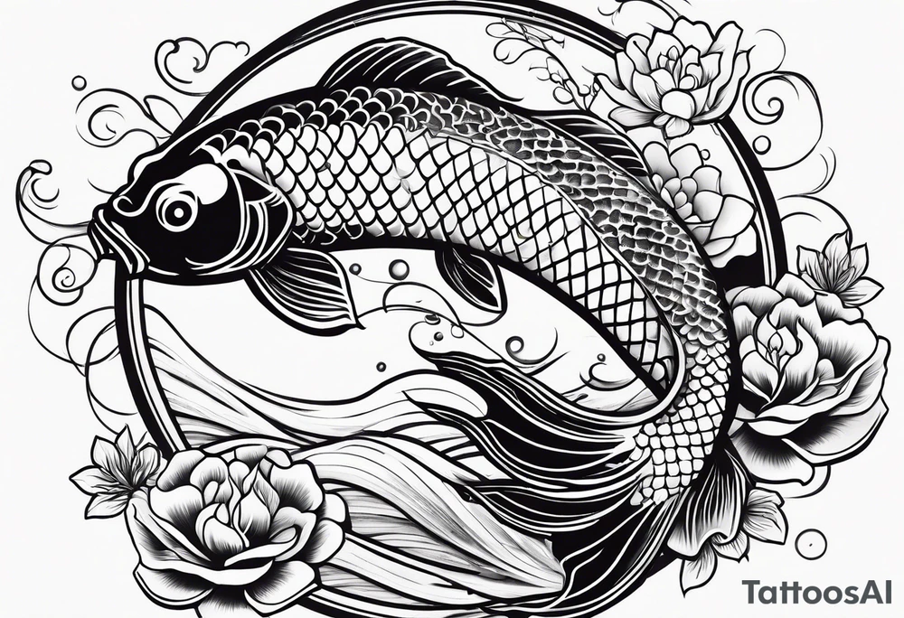 pretty koi fish tattoo idea