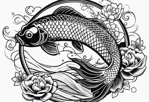 pretty koi fish tattoo idea
