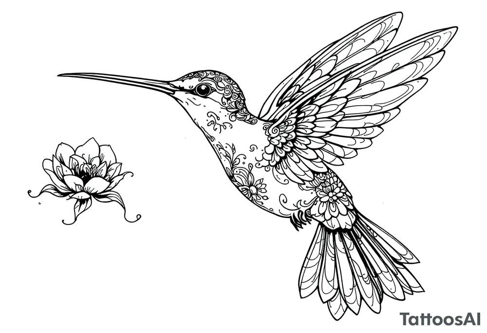 Neo traditional hummingbird tattoo idea