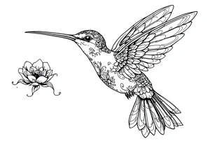 Neo traditional hummingbird tattoo idea